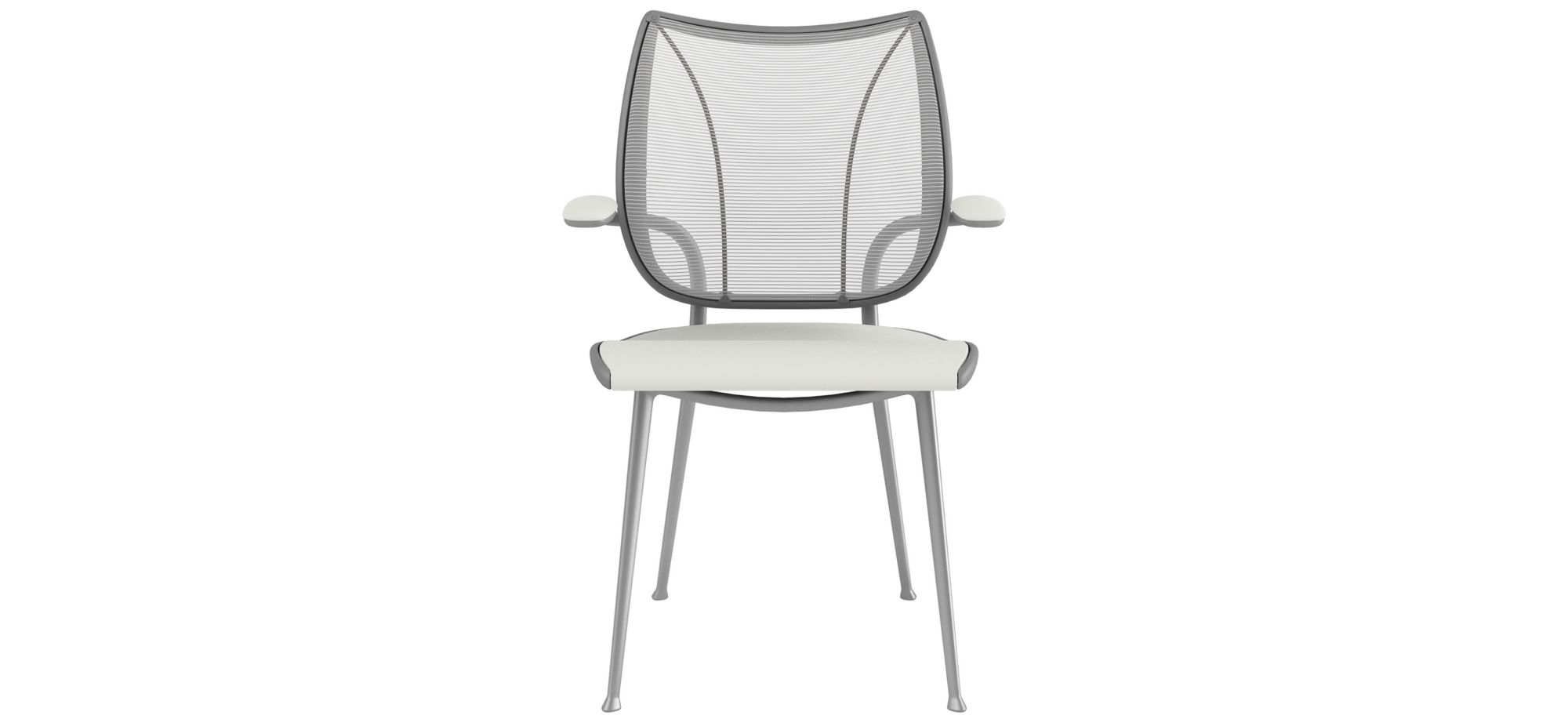 Humanscale Liberty Office Side Chair with Faux Suede Seat in White Mesh/Lotus by Humanscaleoration