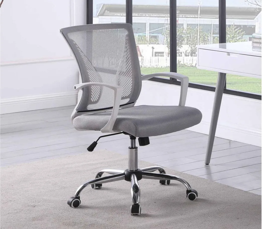 Lenny Computer Chair in Gray by Chintaly Imports