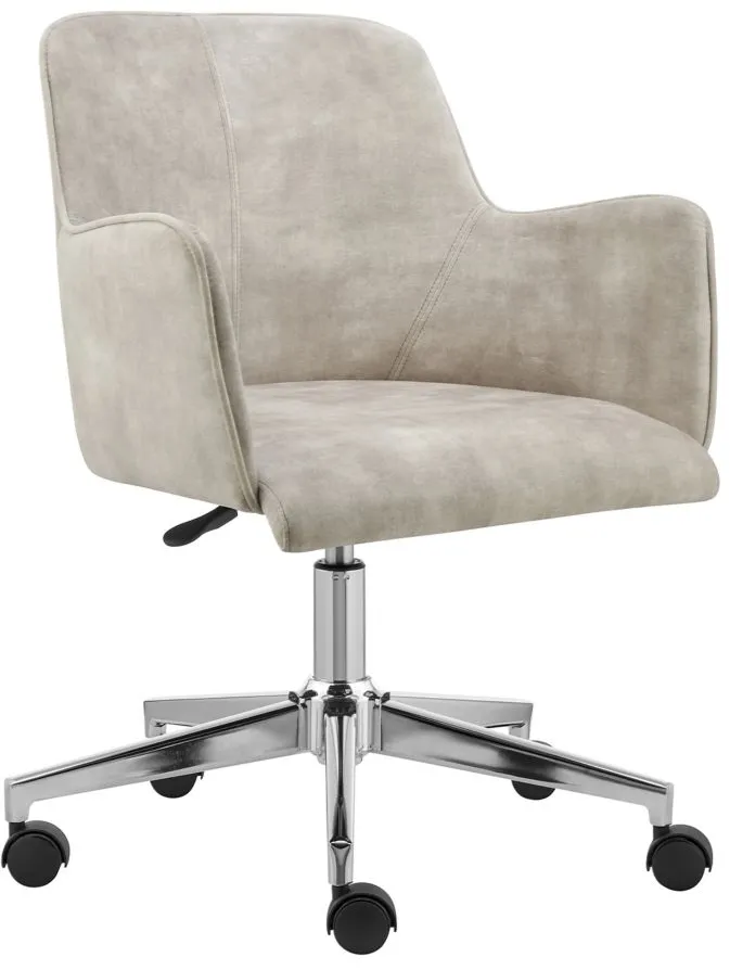 Sunny Velvet Office Chair in Beige by EuroStyle