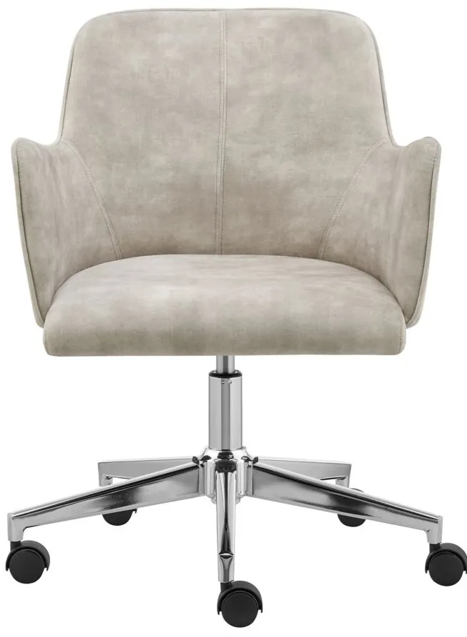 Sunny Velvet Office Chair in Beige by EuroStyle