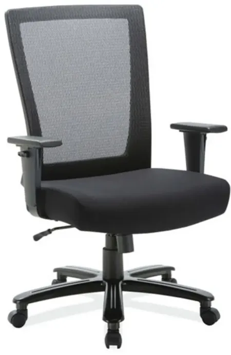 Liebowitz High Back Swivel Chair in Black Back with Black Seat; Black by Coe Distributors