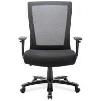 Liebowitz High Back Swivel Chair in Black Back with Black Seat; Black by Coe Distributors