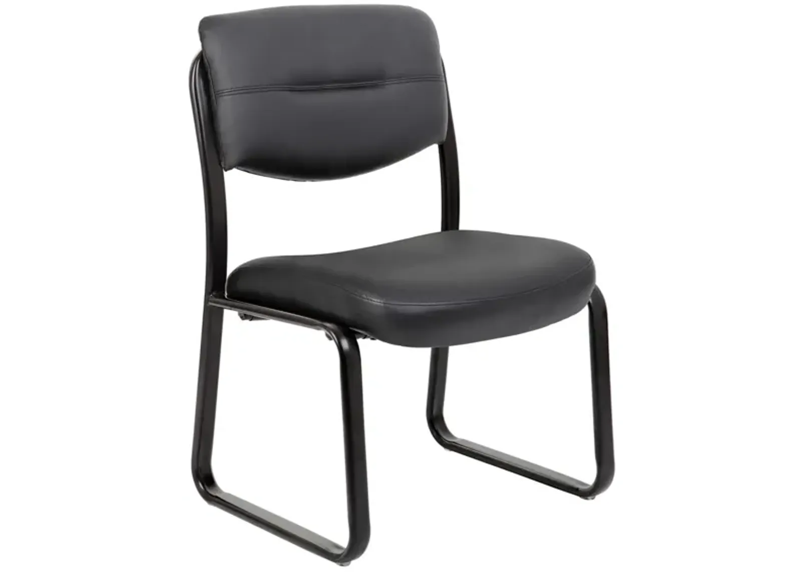 Merit Collection Armless Guest Chair in Black Leather Soft Vinyl; Black by Coe Distributors