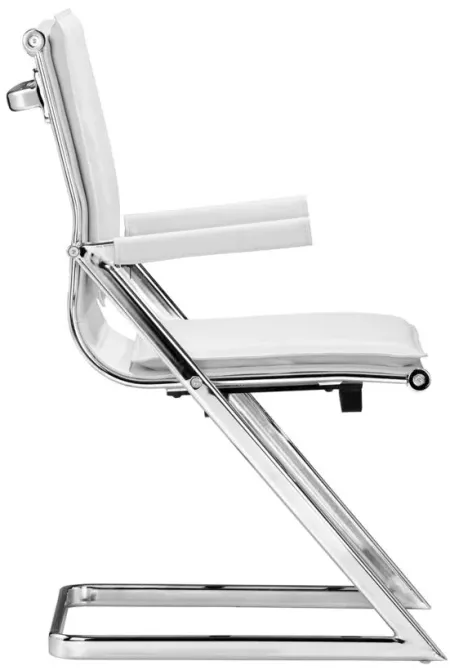 Lider Plus Conference Chair (Set of 2) in White, Silver by Zuo Modern