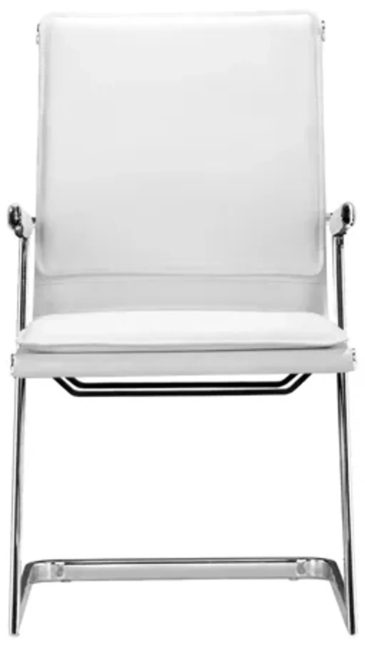 Lider Plus Conference Chair (Set of 2) in White, Silver by Zuo Modern