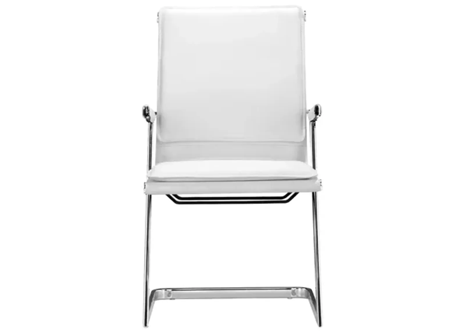 Lider Plus Conference Chair (Set of 2) in White, Silver by Zuo Modern