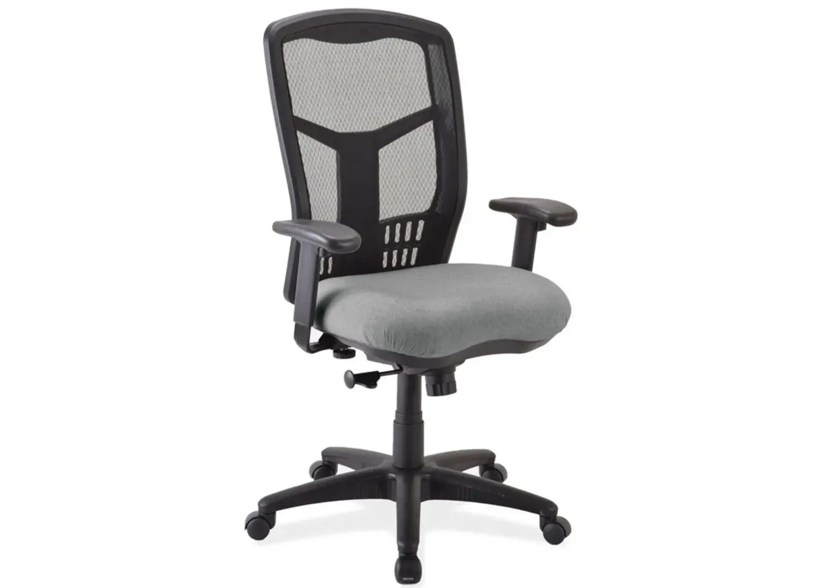 Cloelei Swivel Tilt Office Chair in Ash Gray Antimicrobial Fabric Seat; Black by Coe Distributors