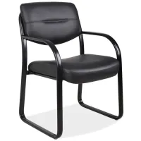 Merit Collection Guest Armchair in Black Leather Soft Vinyl; Black by Coe Distributors