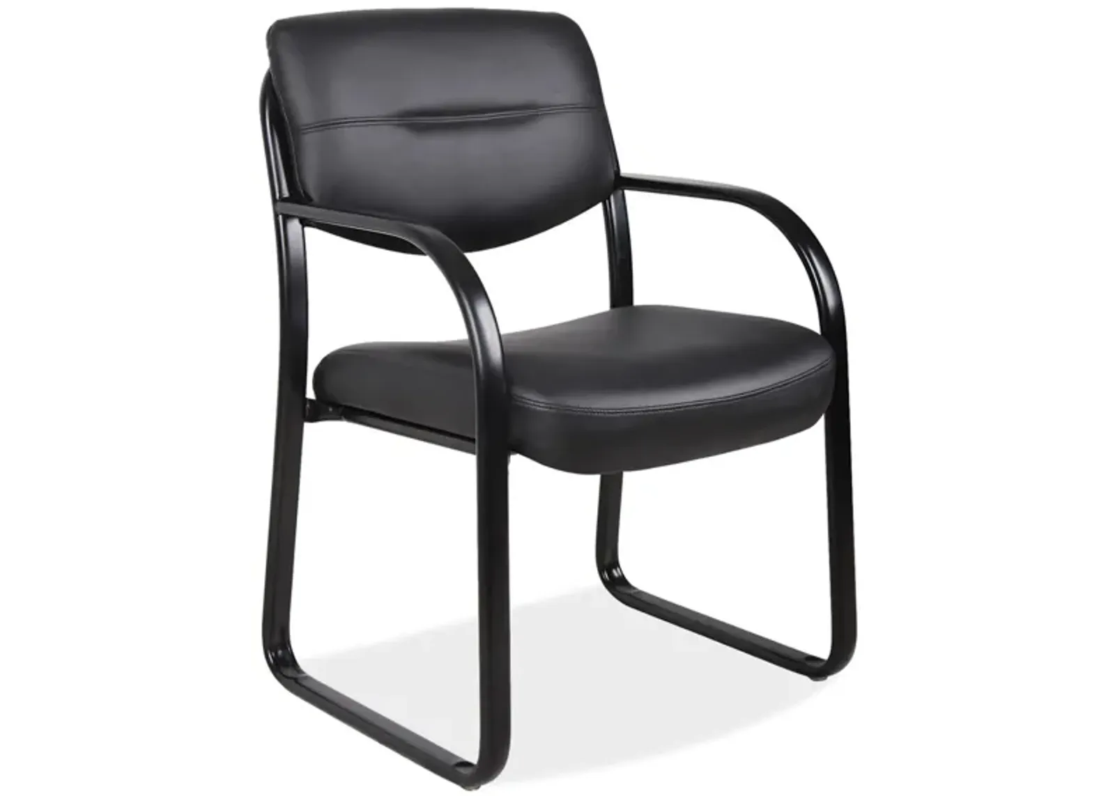 Merit Collection Guest Armchair in Black Leather Soft Vinyl; Black by Coe Distributors