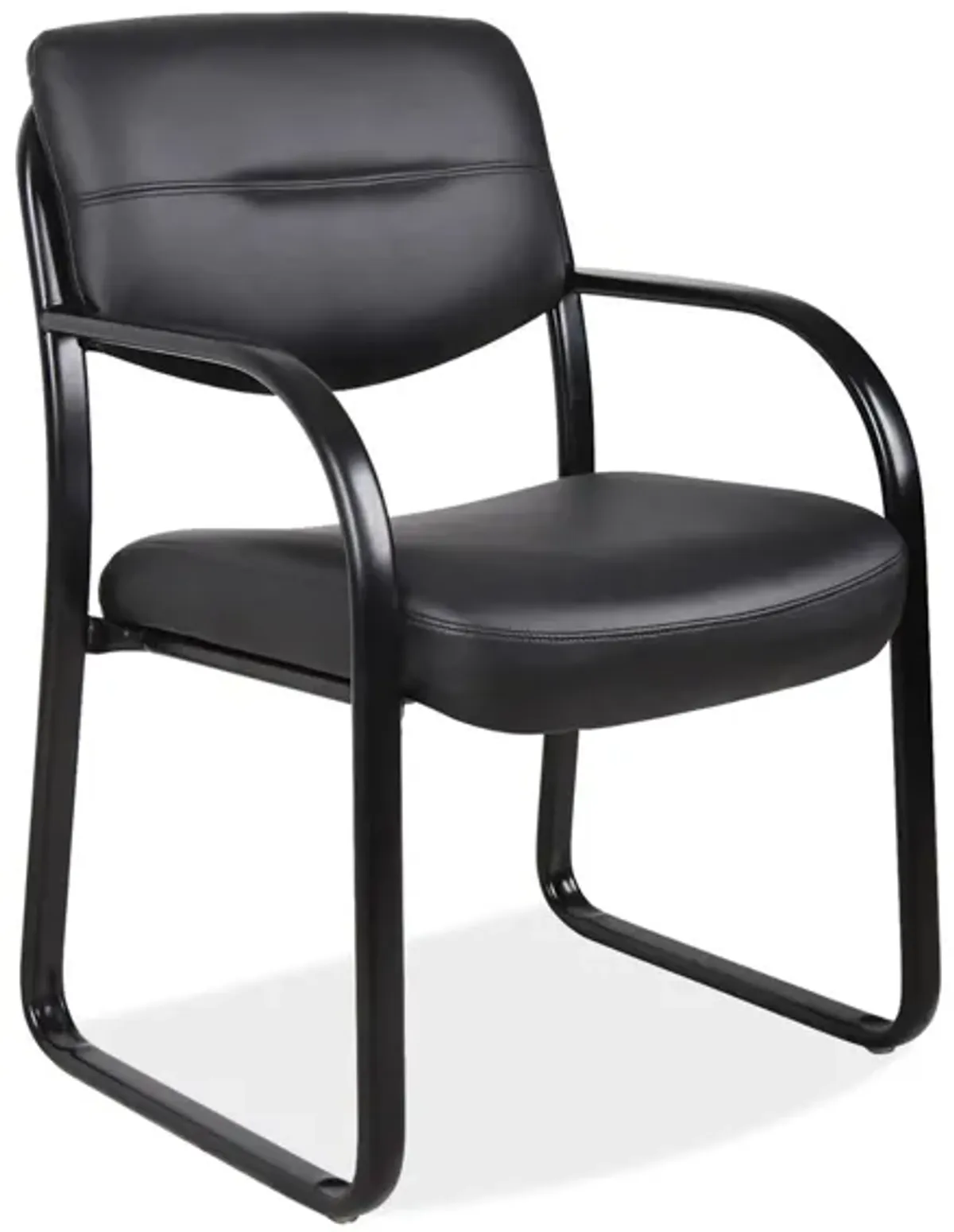 Merit Collection Guest Armchair in Black Leather Soft Vinyl; Black by Coe Distributors