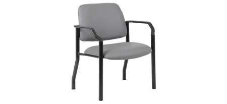 Liebowitz Guest Chair in Gray Antimicrobial Vinyl; Black by Coe Distributors