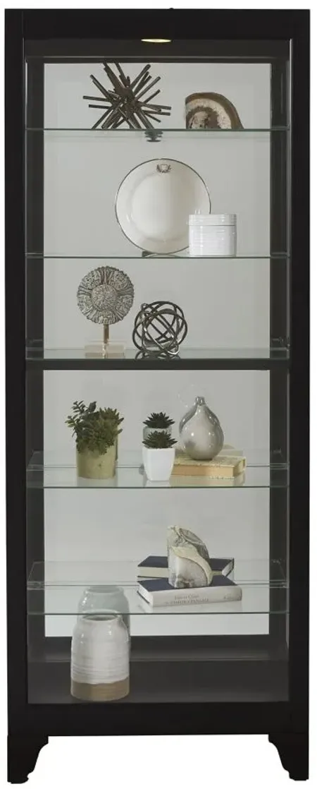 Milligan Lighted Gallery Curio Cabinet in Brown by Home Meridian International