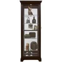 Milligan Locking Slide Door Curio Cabinet in Brown by Home Meridian International