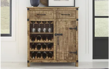 Emerson Wine Cabinet in Weathered Honey Finish by Liberty Furniture