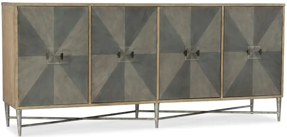 Melange Zola Four-Door Credenza in Gray by Hooker Furniture