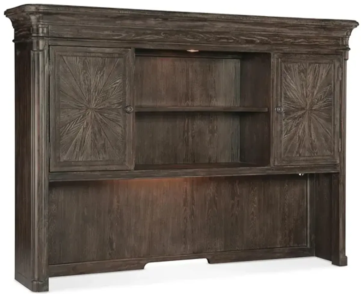 Traditions Computer Credenza Hutch in Dark Wood by Hooker Furniture