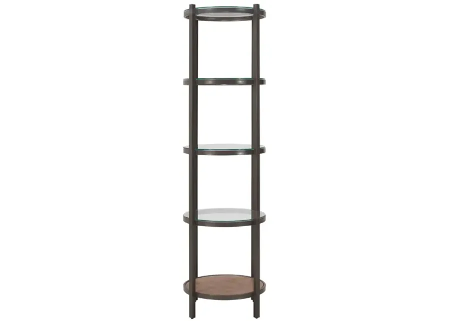 Belini Etagere in Graphite and Maple by Bassett Mirror Co.