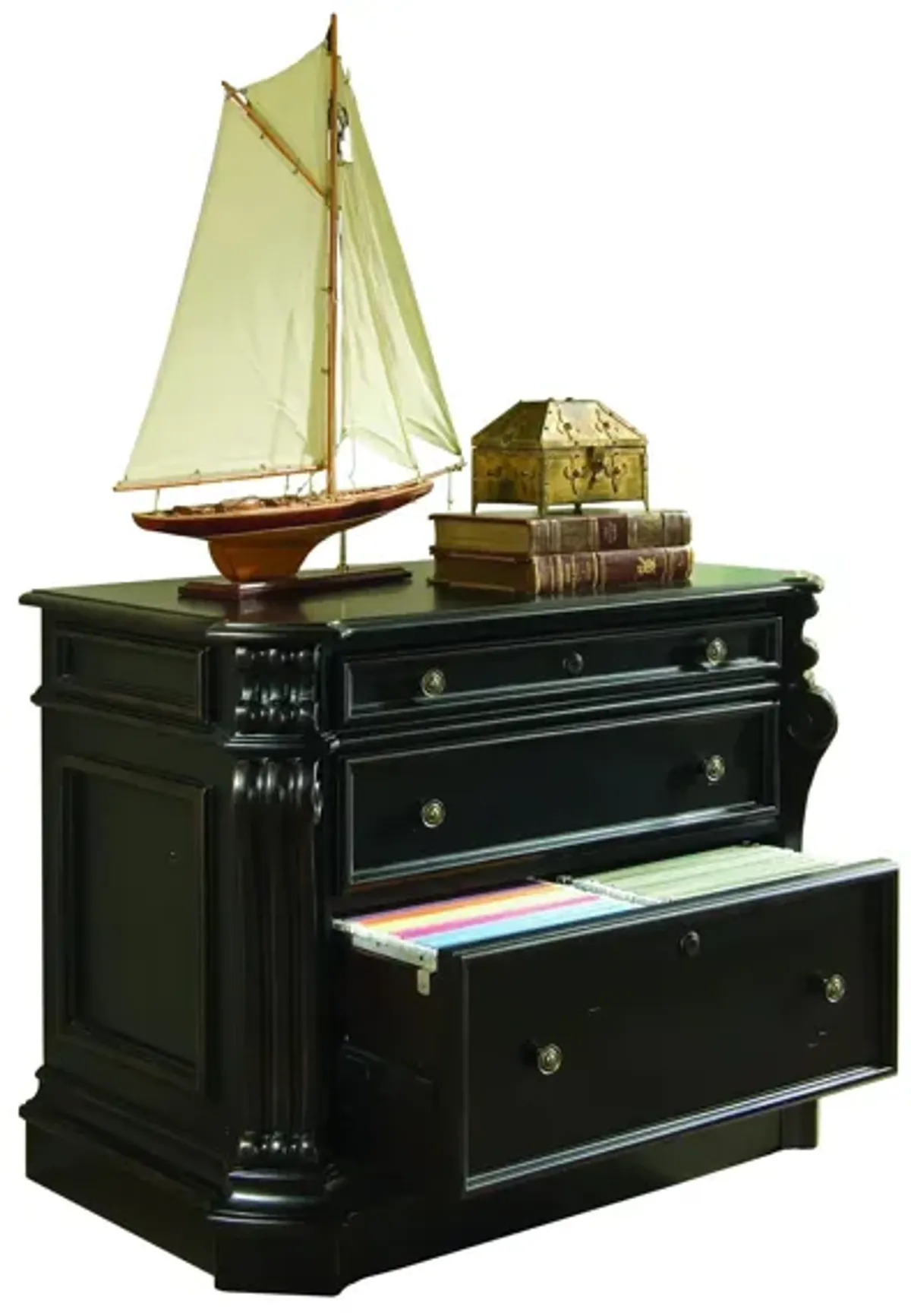 Telluride File Cabinet in Black Finish, Red Brown by Hooker Furniture