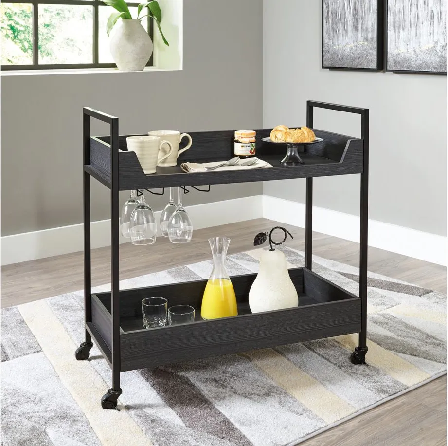 Yarlow Bar Cart in Black/Gray by Ashley Express