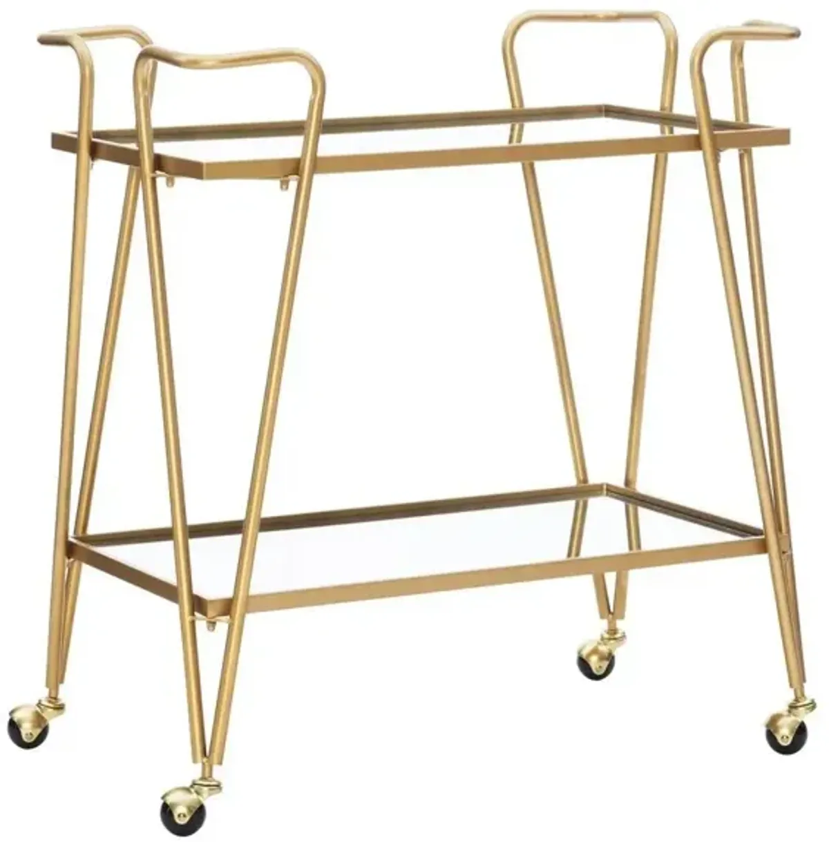 Mid-Century Bar Cart in Gold by Linon Home Decor