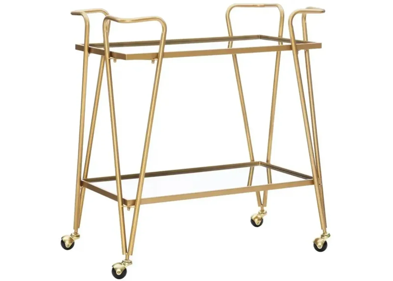 Mid-Century Bar Cart in Gold by Linon Home Decor