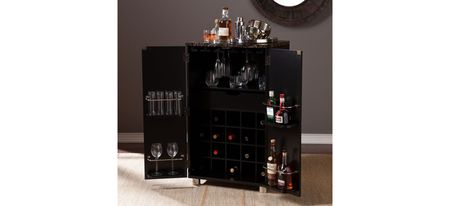 Bellanest Black Contemporary Bar Cabinet in Black by SEI Furniture