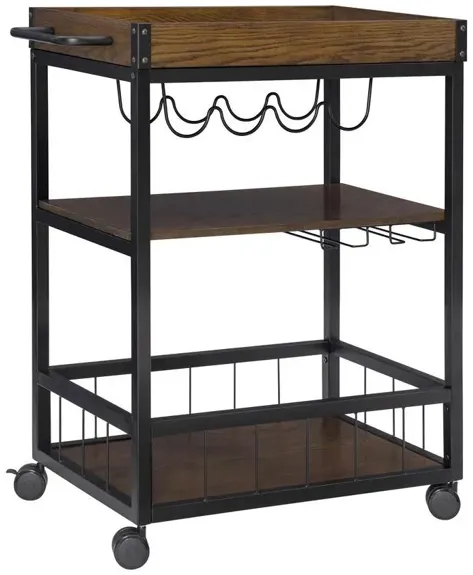 Austin Kitchen Cart in Black by Linon Home Decor