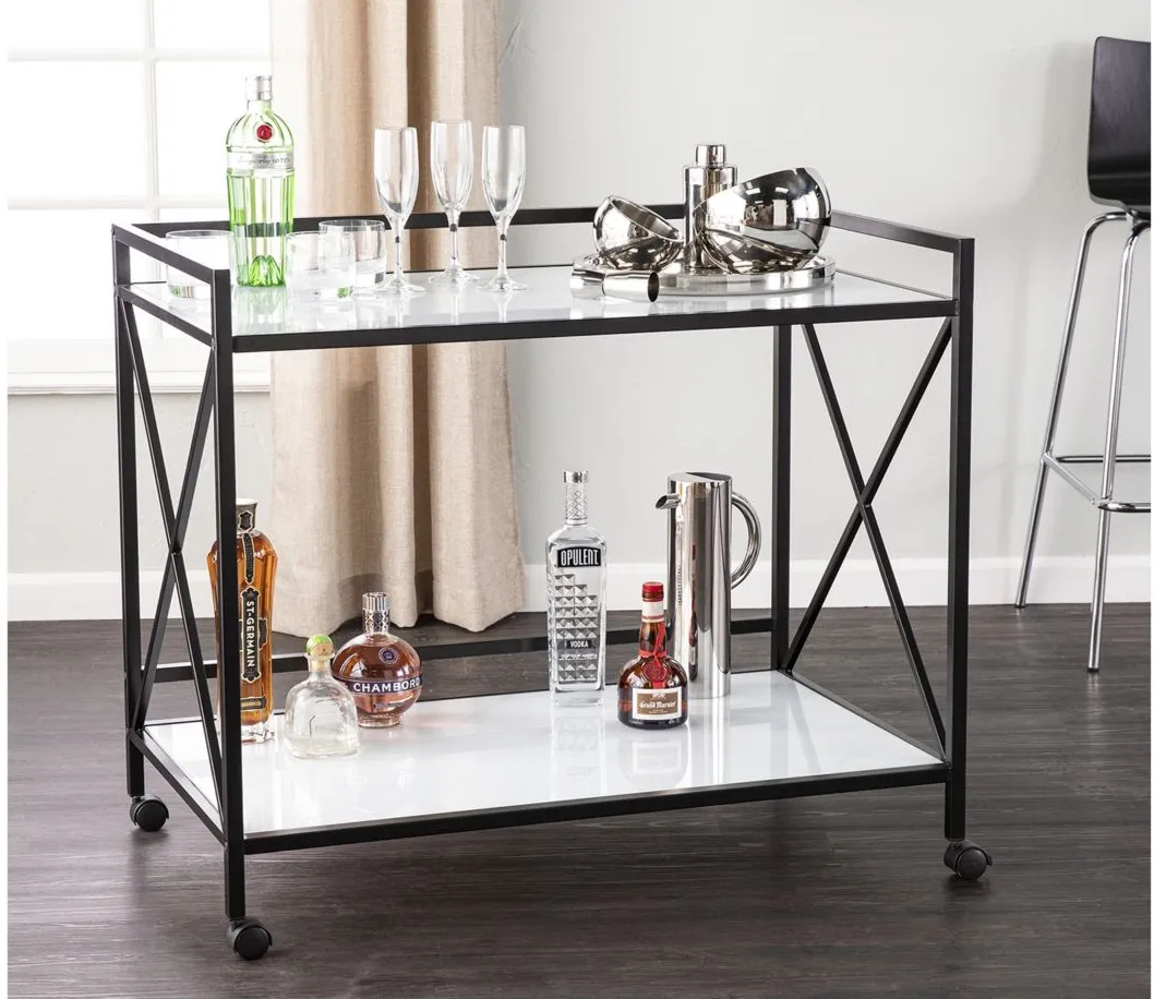 Hardwig Bar Cart in Black by SEI Furniture