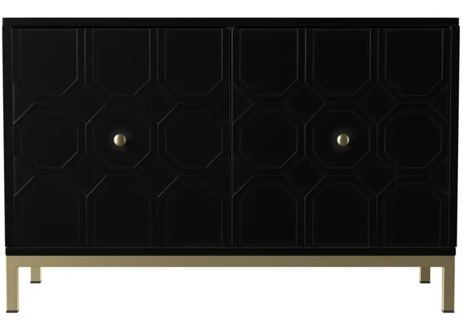 Farrelly Double-Door Cabinet in Black by SEI Furniture