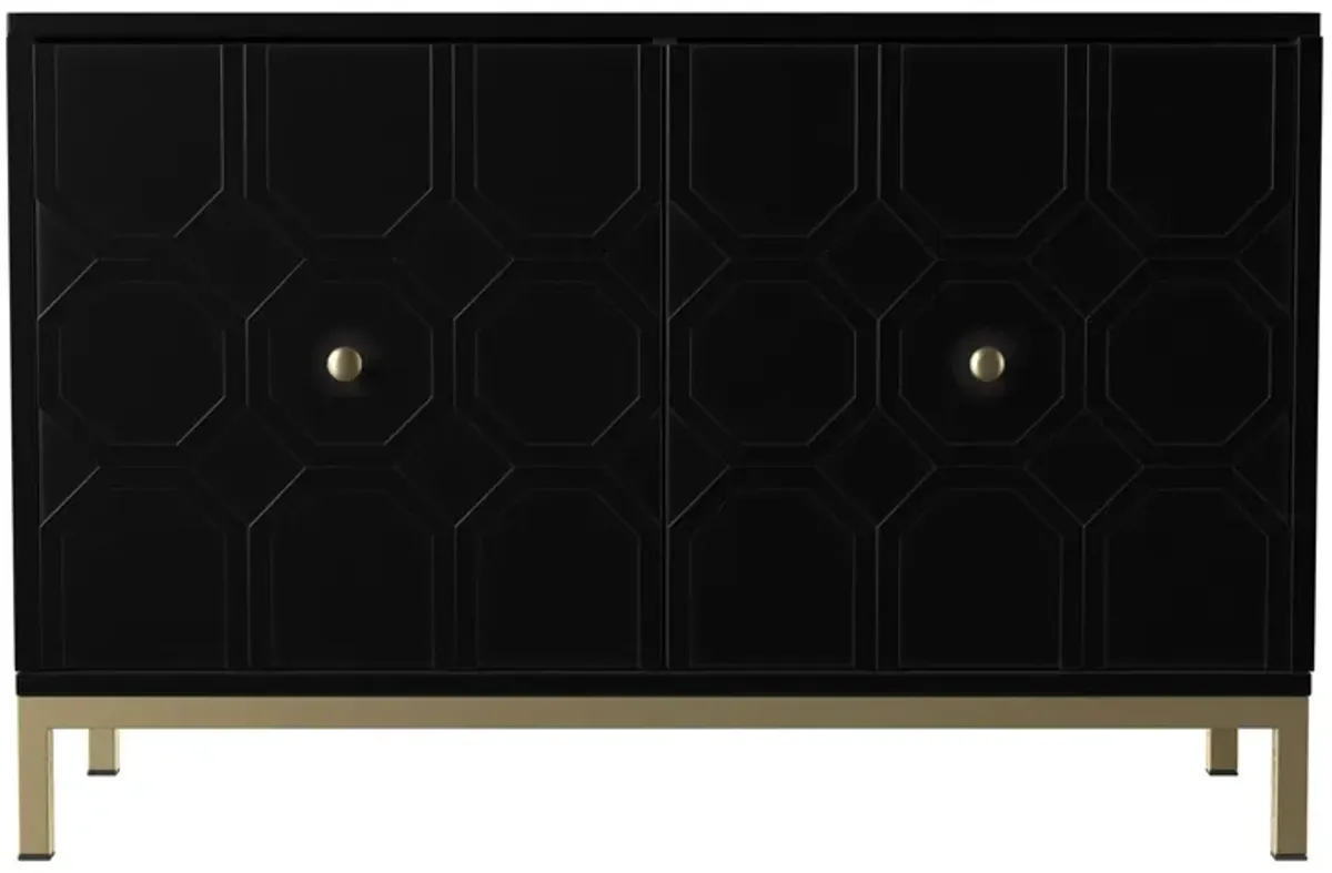 Farrelly Double-Door Cabinet in Black by SEI Furniture