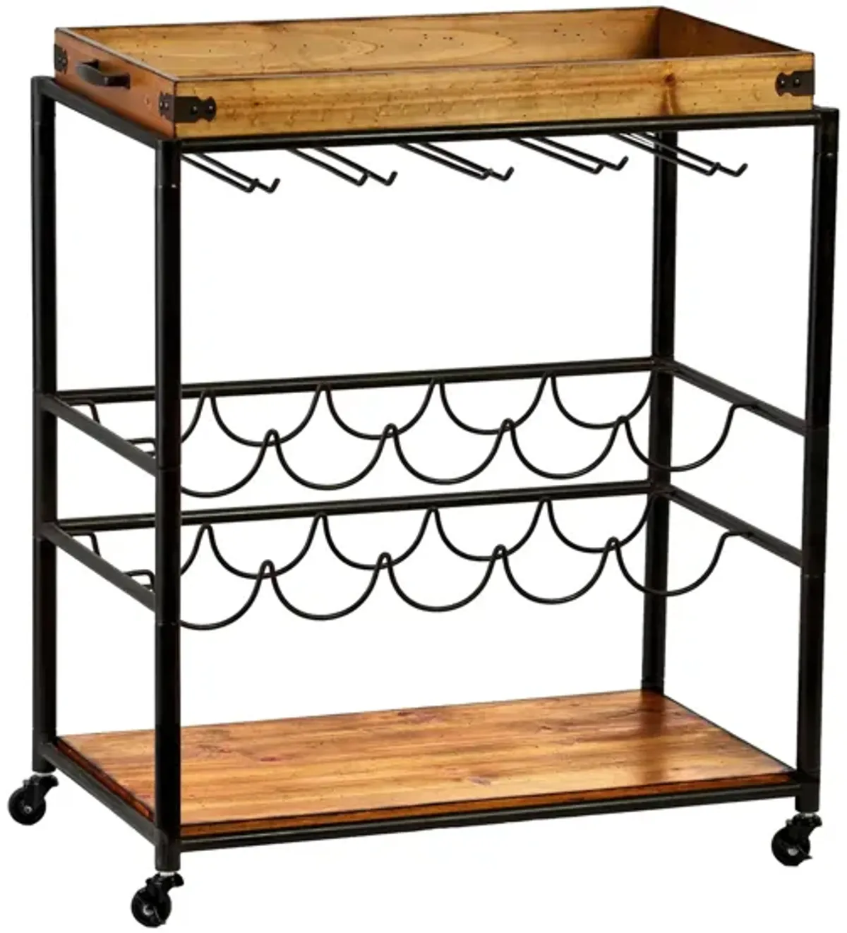 Boston Bar Cart in Black by SEI Furniture