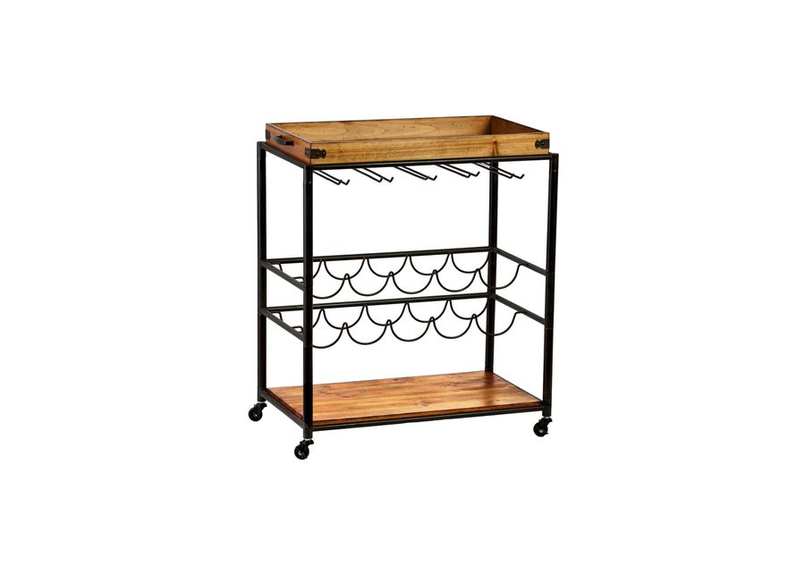 Boston Bar Cart in Black by SEI Furniture