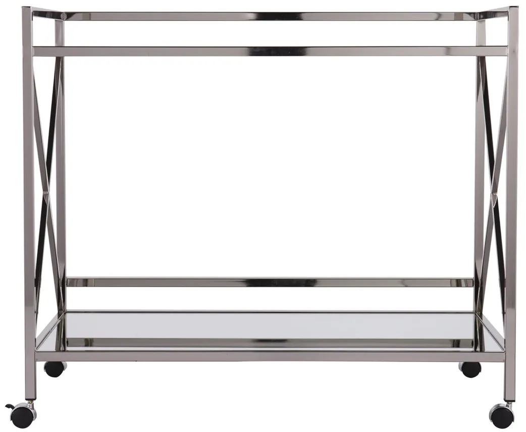 Hardwig Bar Cart in Chrome by SEI Furniture