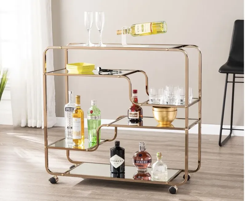 Cantwell Bar Cart in Silver by SEI Furniture