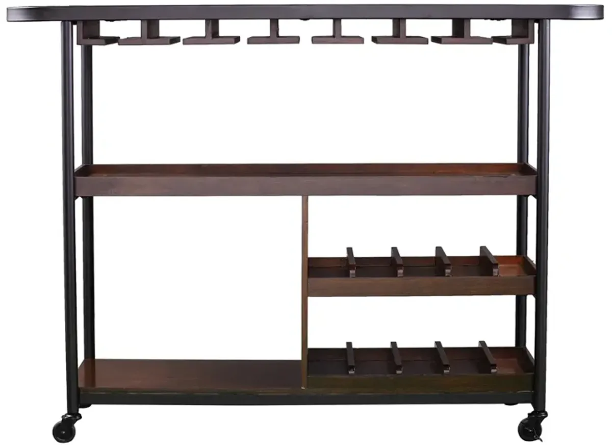 Mahomet Wine/Bar Cart in Brown by SEI Furniture