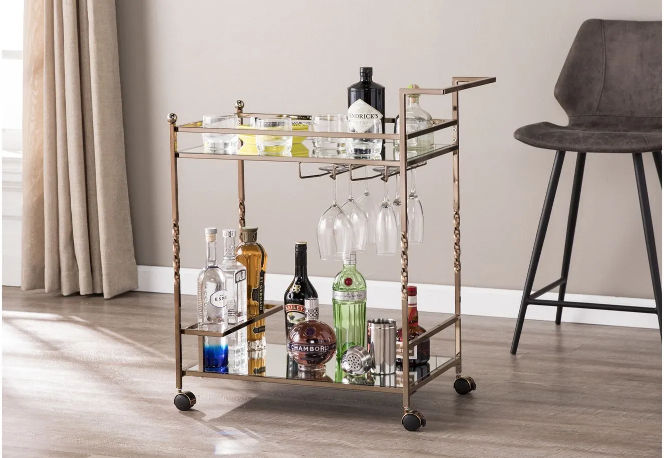 Bilston Bar Cart in Champagne by SEI Furniture