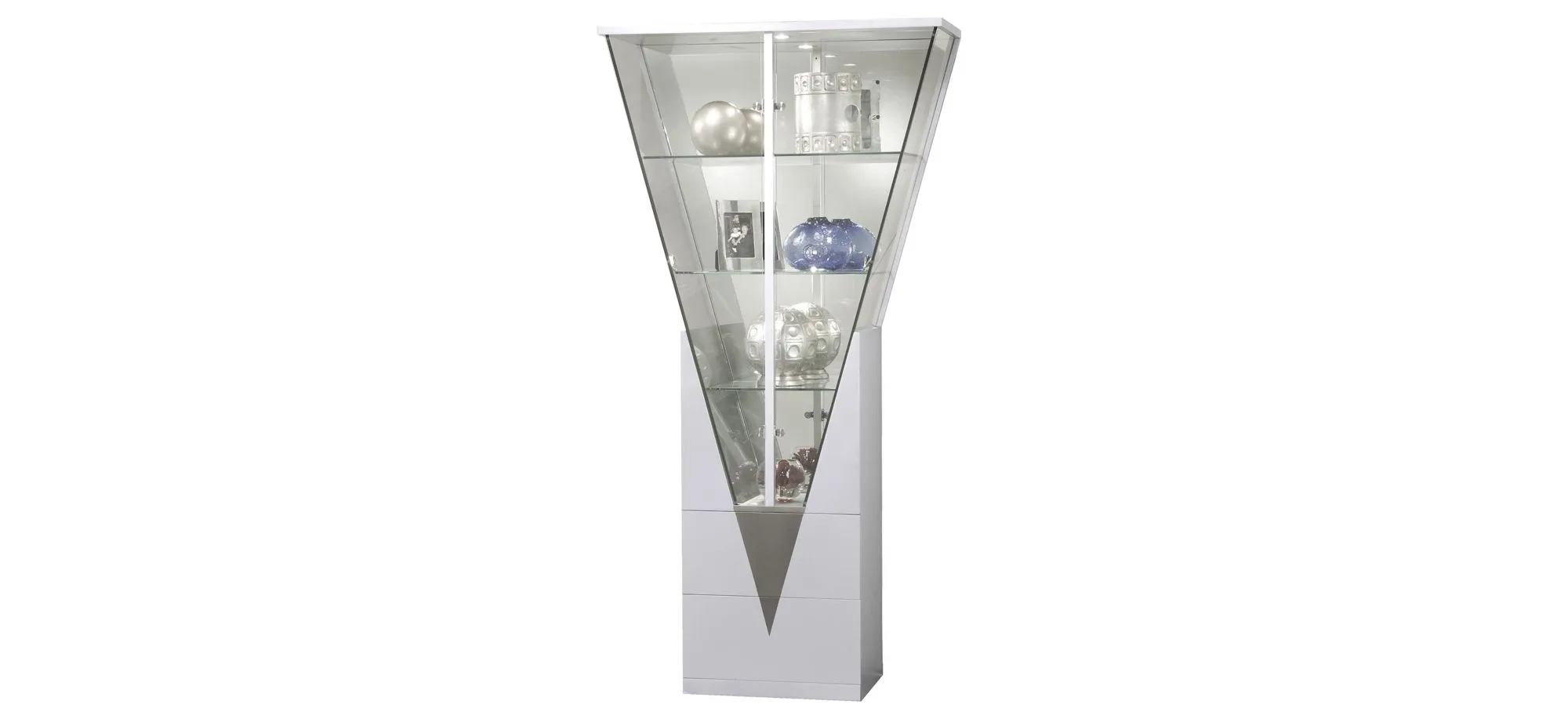 Lufkin Triangular Curio in Silver by Chintaly Imports