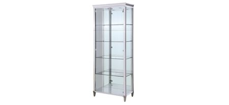 Cleburne Glass Curio in Gray by Chintaly Imports