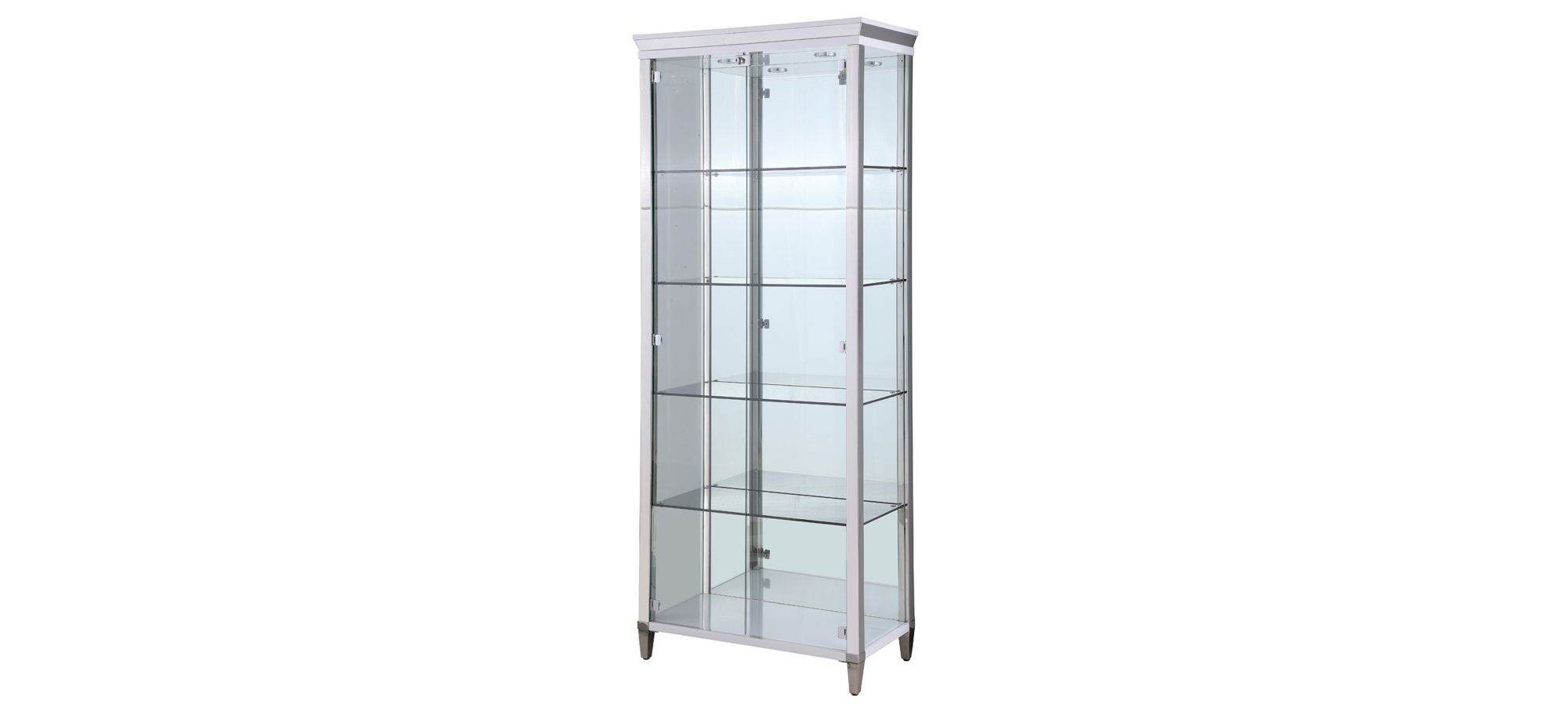 Cleburne Glass Curio in Gray by Chintaly Imports