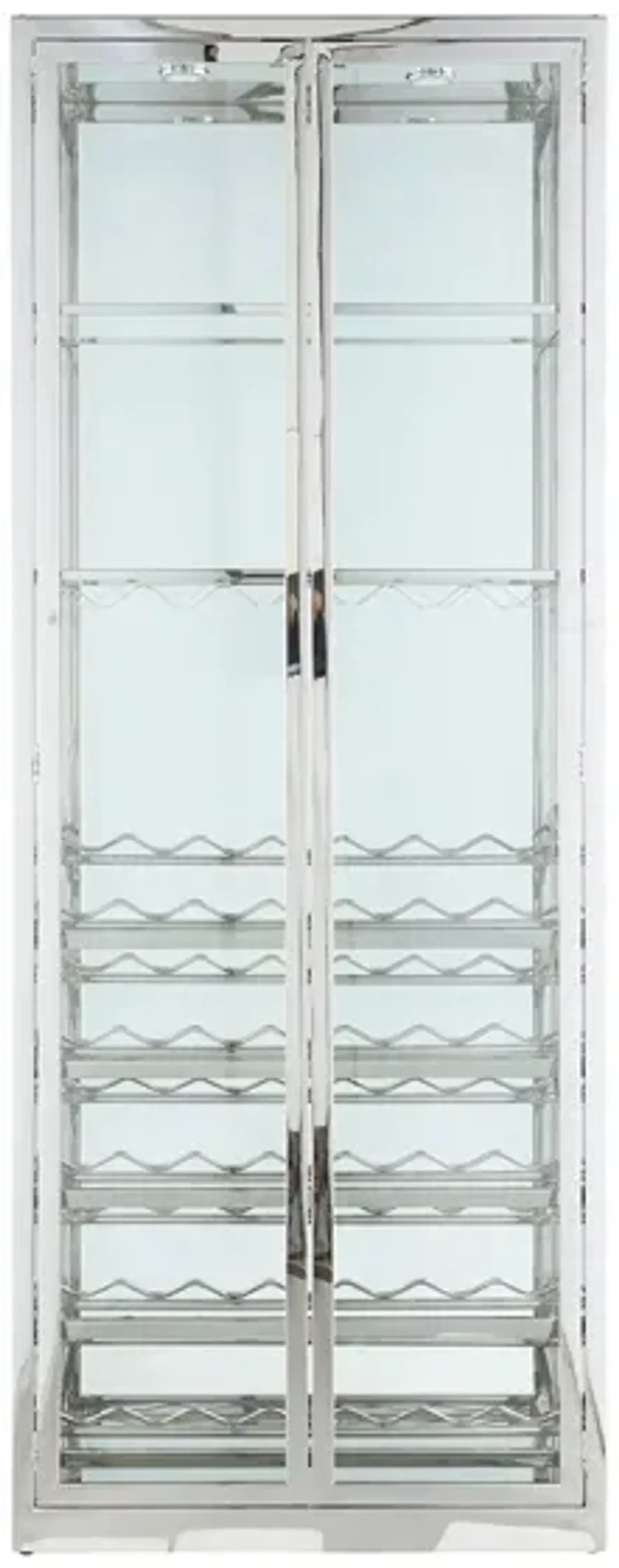 Southlake Glass Curio w/ Wine Racks in White by Chintaly Imports