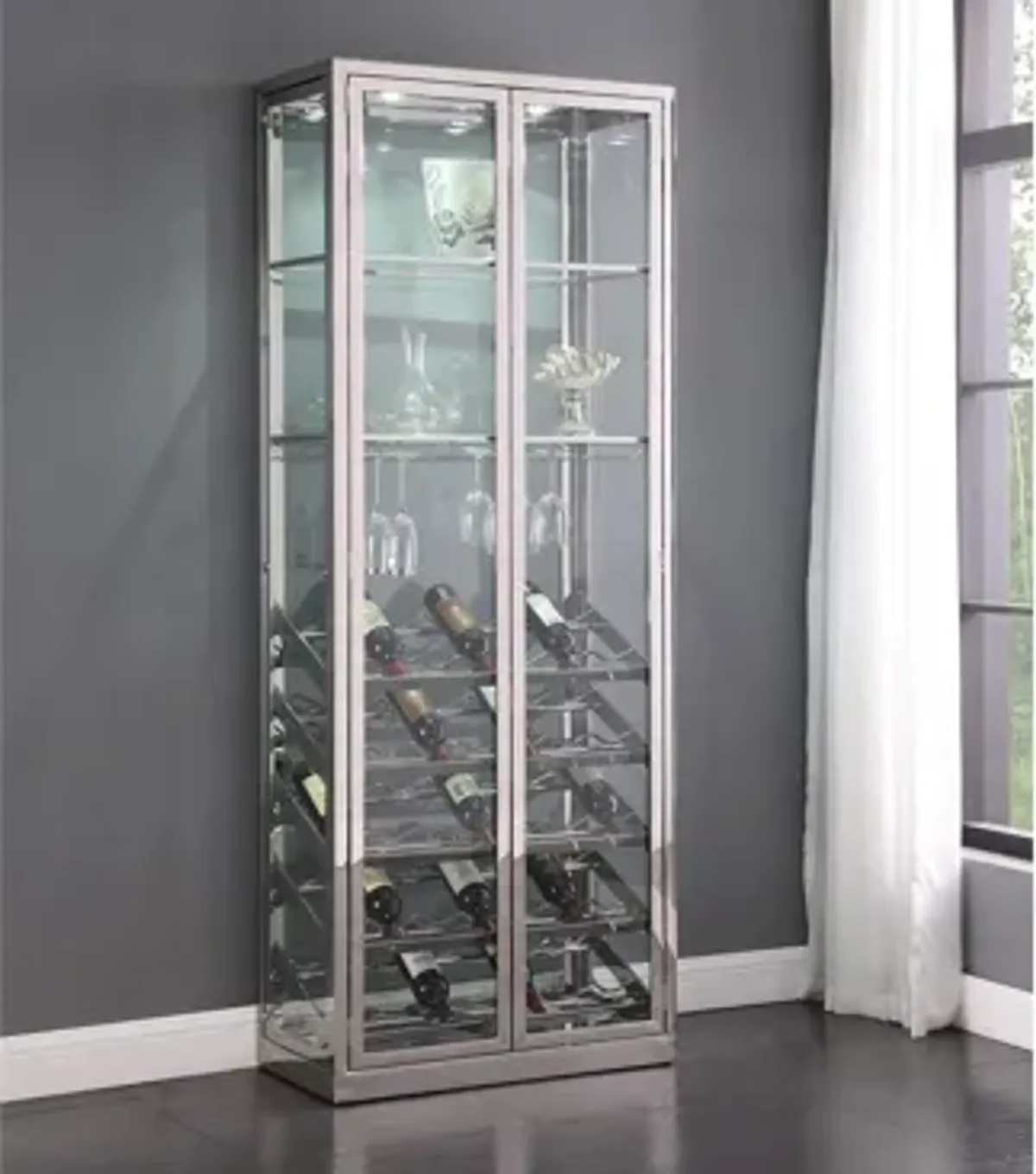 Southlake Glass Curio w/ Wine Racks