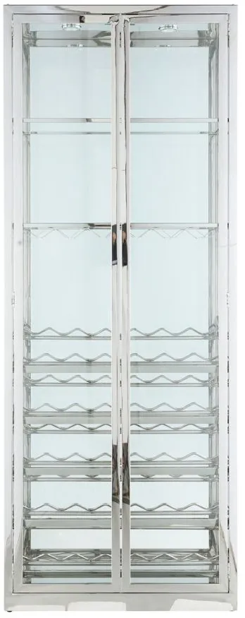 Southlake Glass Curio w/ Wine Racks in White by Chintaly Imports