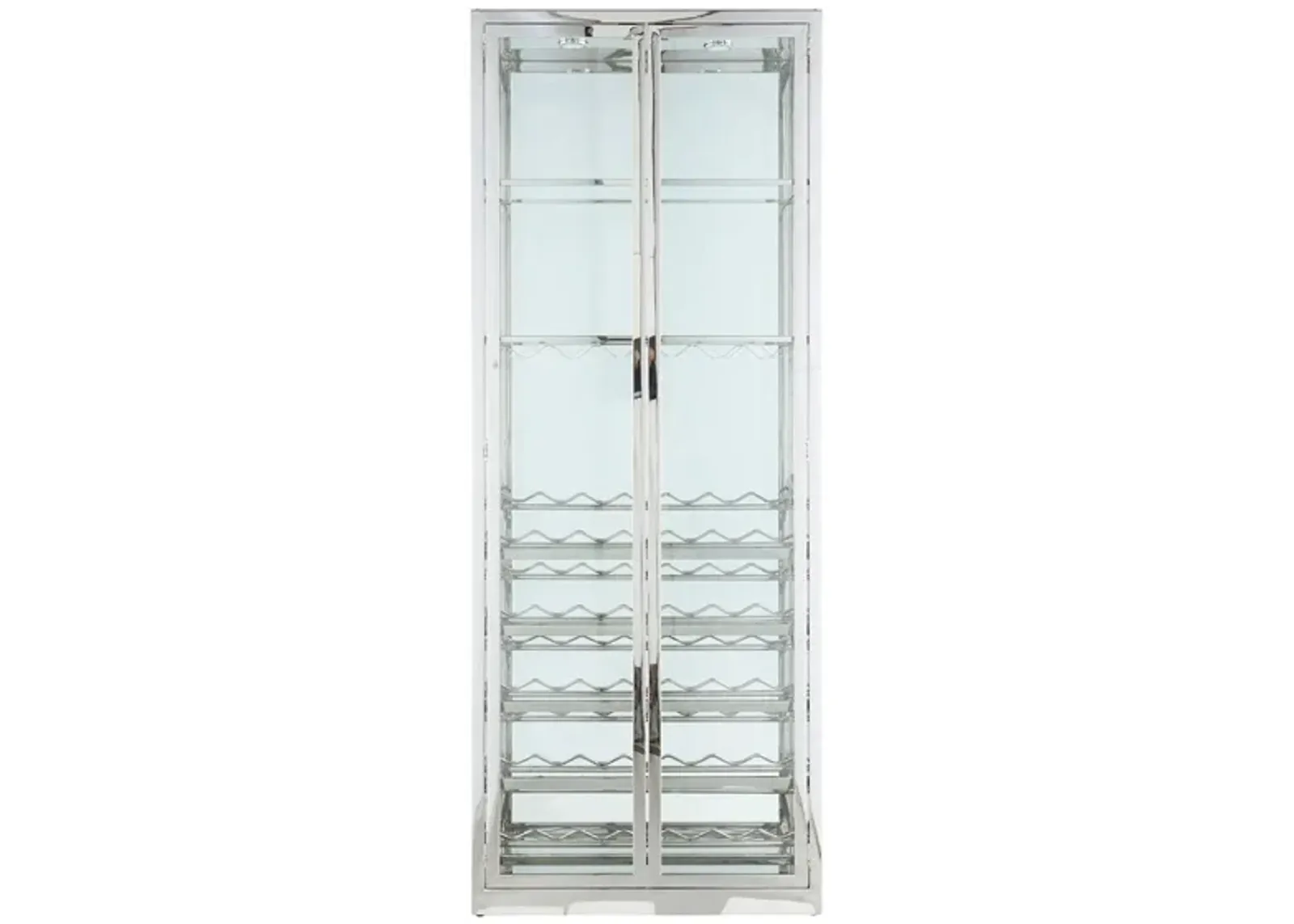 Southlake Glass Curio w/ Wine Racks in White by Chintaly Imports