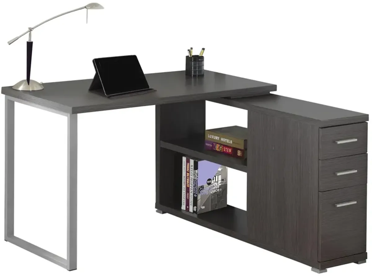 Weaver L-Desk in Gray by Monarch Specialties