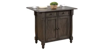 Eastlane Kitchen Island w/ Leaf in Weathered Gray by Sunset Trading