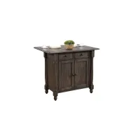 Eastlane Kitchen Island w/ Leaf in Weathered Gray by Sunset Trading
