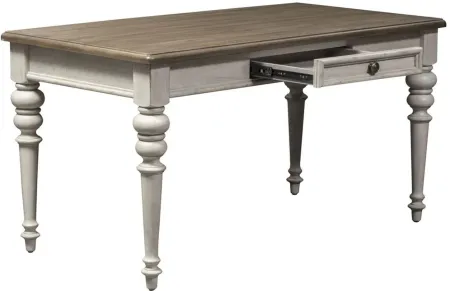 Magnolia Park Adjustable-Height Standing Writing Desk in Two Tone White/Brown by Liberty Furniture