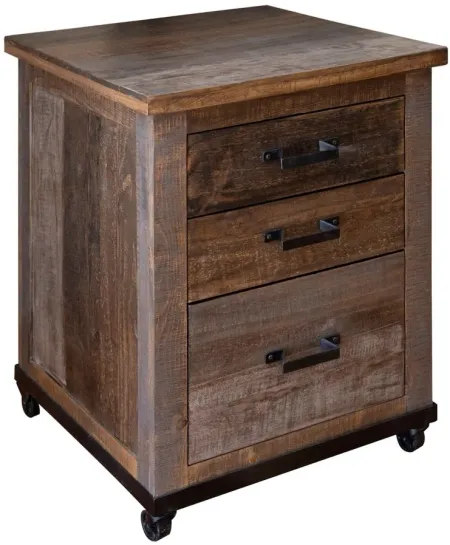 Loft Brown File Cabinet in Multi Colored: Gray,Brown, Natural by International Furniture Direct