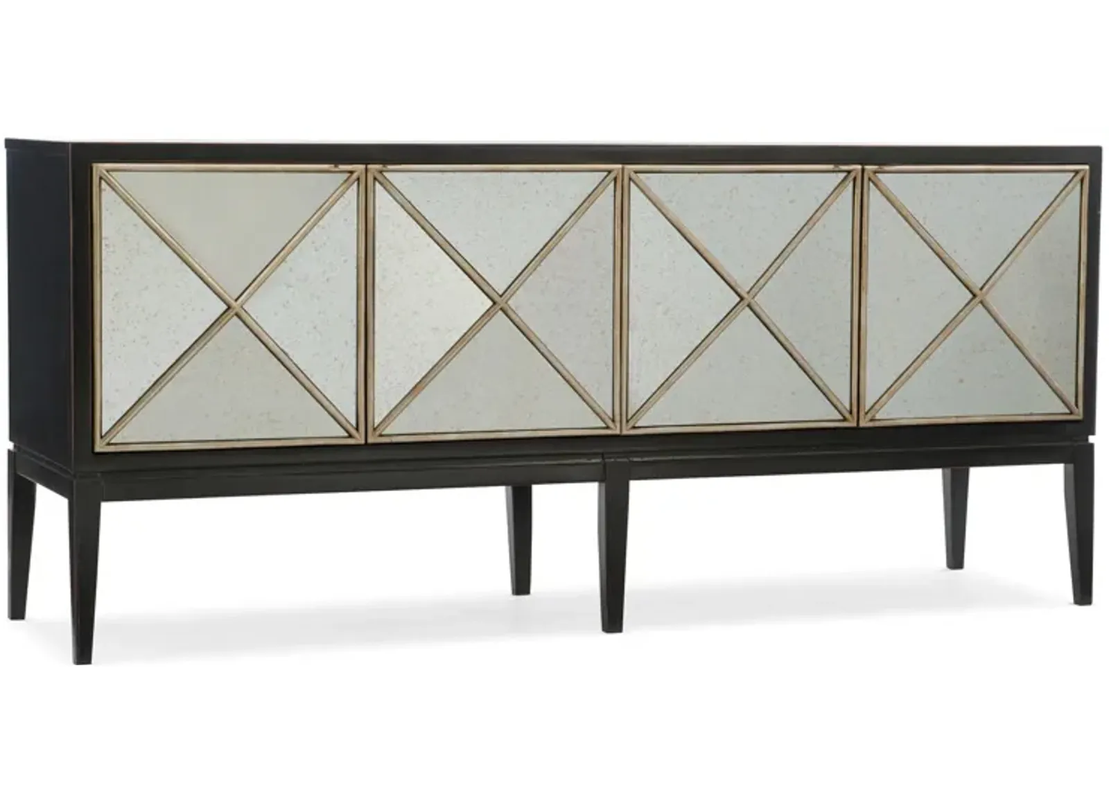 Melange Jova Four-Door Credenza in Black by Hooker Furniture