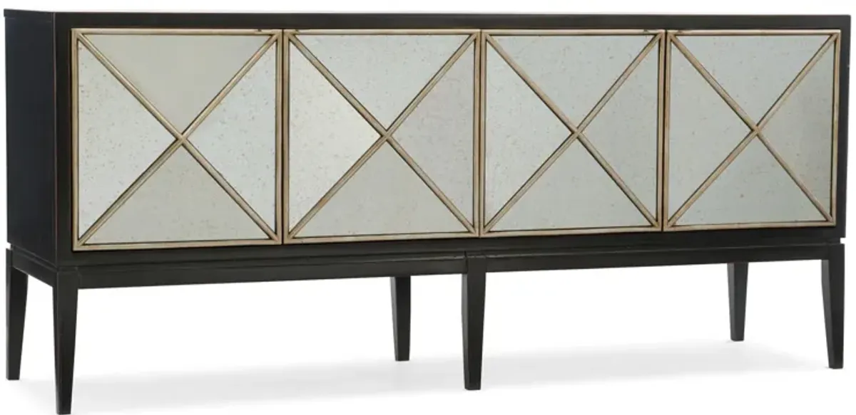 Melange Jova Four-Door Credenza in Black by Hooker Furniture